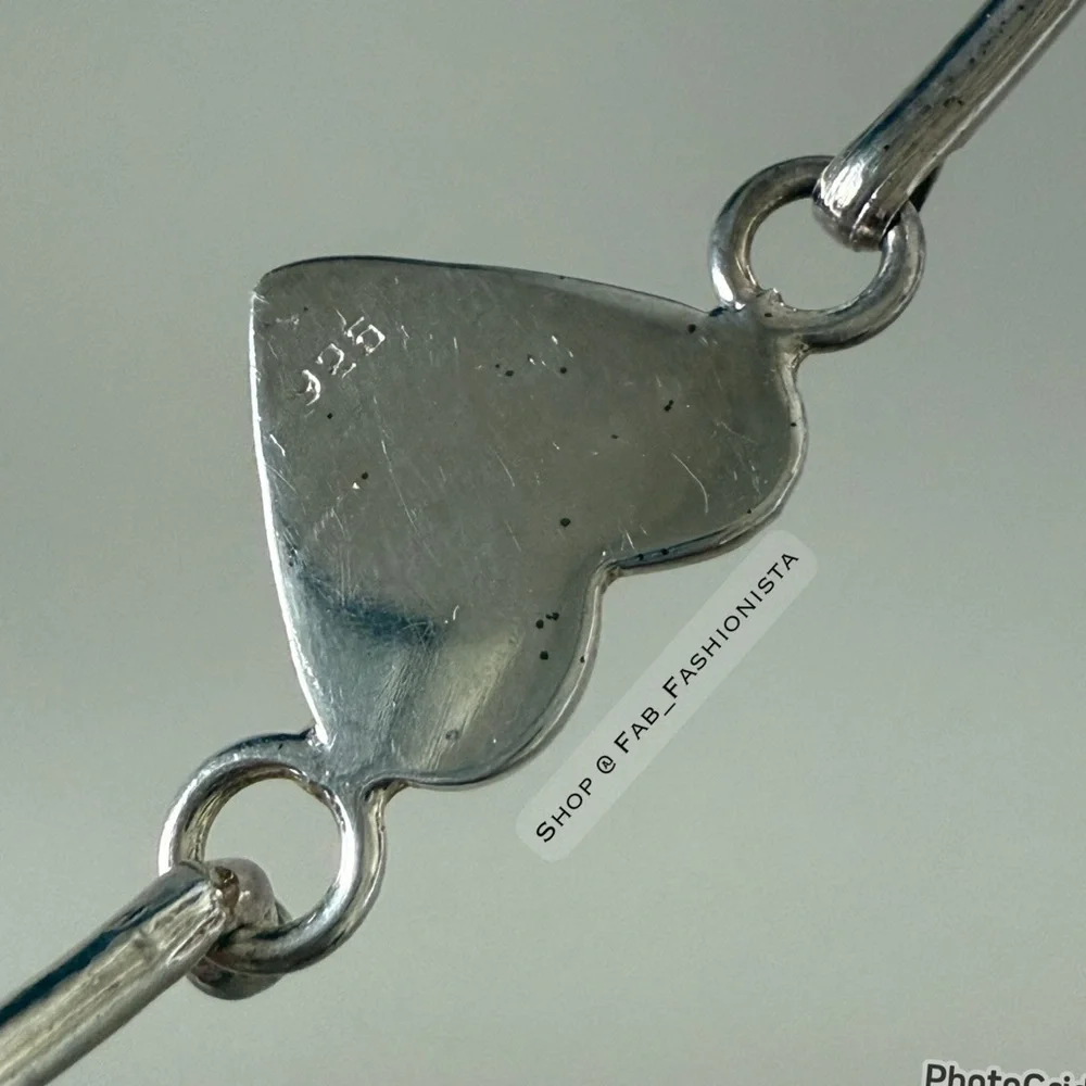 Sterling Silver Heart Bangle Bracelet